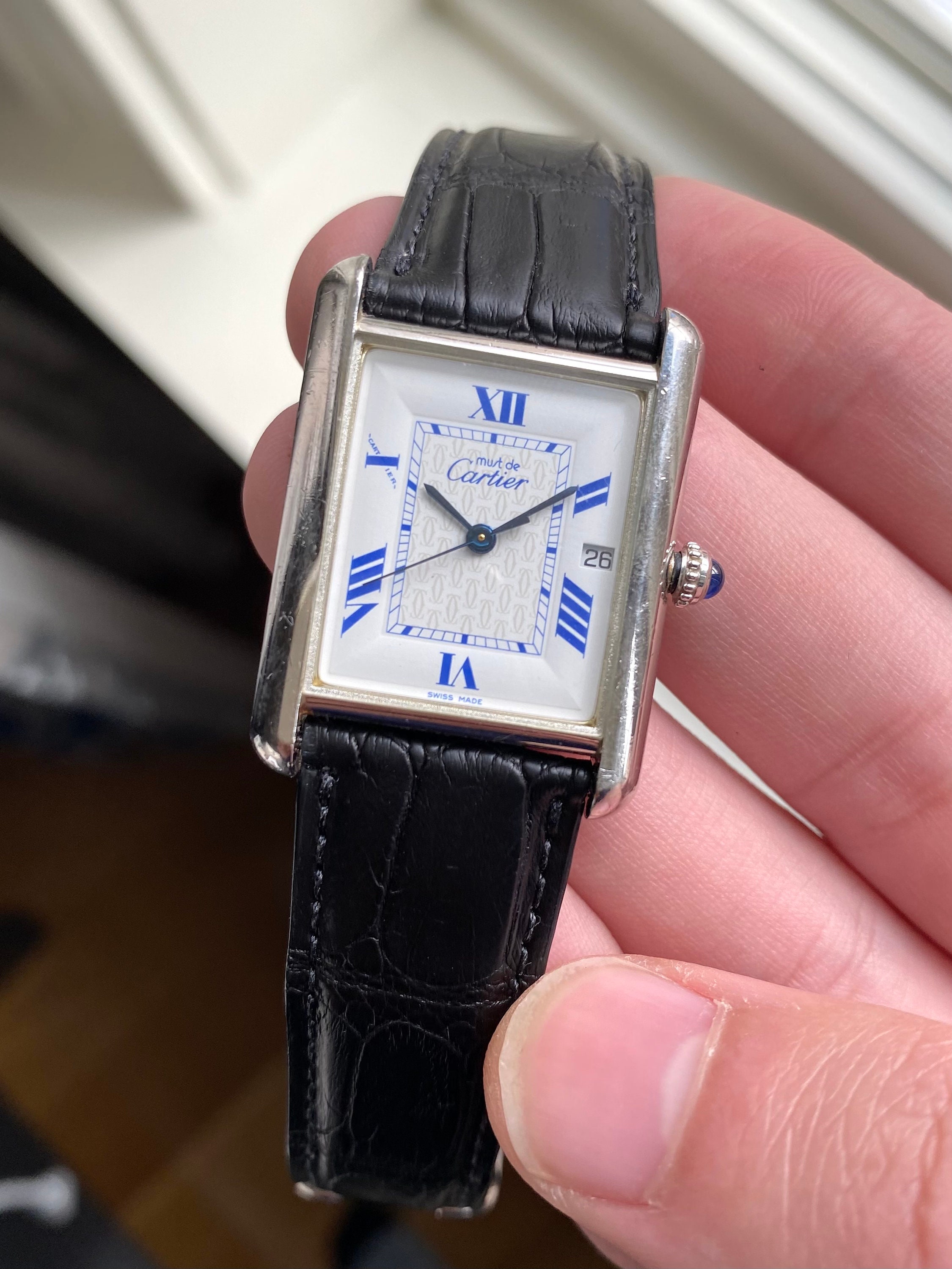 Cartier Tank Ref 2414 White Roman 
