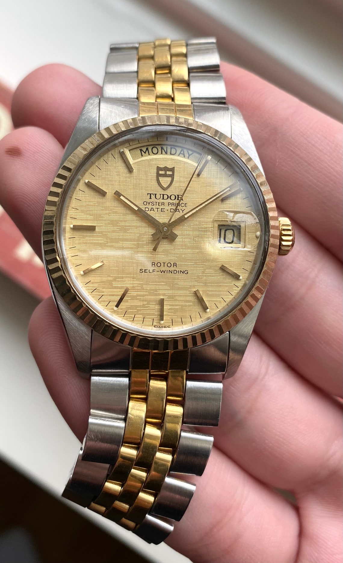 Tudor Oyster Prince Dateday 94613 Quickset Champagne Linen | Etsy