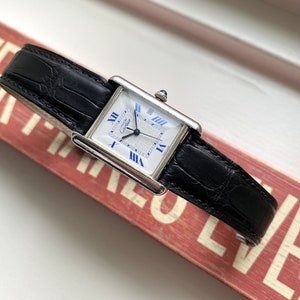 Cartier Tank Ref 2414 White Roman Numerals Quickset Date 18K | Etsy
