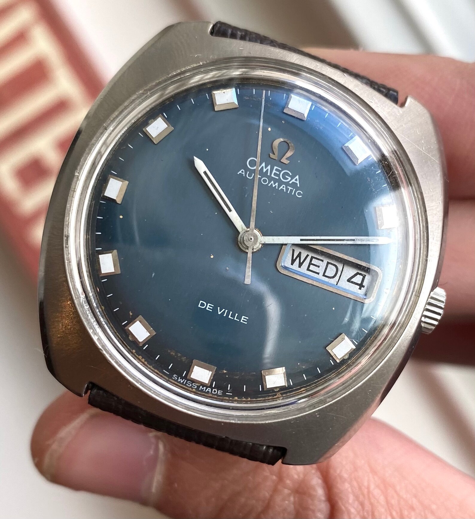 vintage omega blue dial