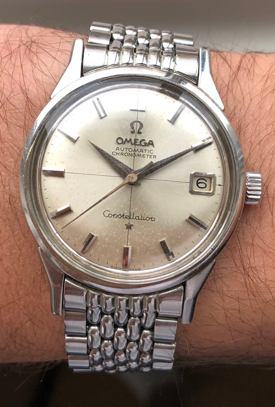 Vintage Omega Constellation Automatic Silver Crosshair Dial w/ Etsy