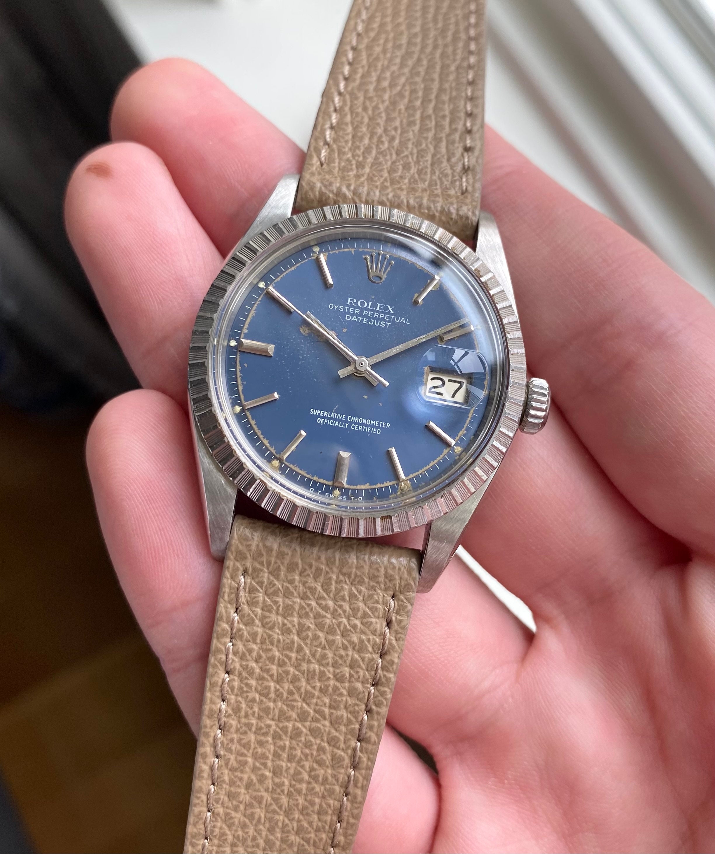 Vintage Rolex Datejust Reference 1603 Automatic 70s Blue Sigma - Ireland