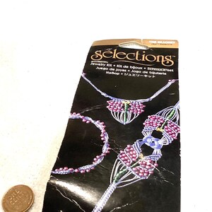 Macrame’ Dragonfly Jewelry DIY Kit, Bracelet Necklace Earrings in Purple, Green & Blue Beads, Blue Cotton Cord, Instructions (DragonMacKit)