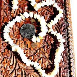 Creamy White, Not Polished MOP Shell Beads, Mother Of Pearl Chip Beads, Beach Girls Bead Box, Grandmas Bead Stash, Wedding Beads (MOPNC16)