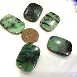 Ruby Zoisite Gemstones, Natural Stone, Unique Gemstone Mixture of Ruby with Zoisite Encasing This Red Gem, 25x17mm Rectangle,5pc(RubyZoiRct)