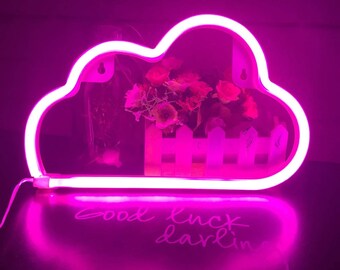 pink neon room lights