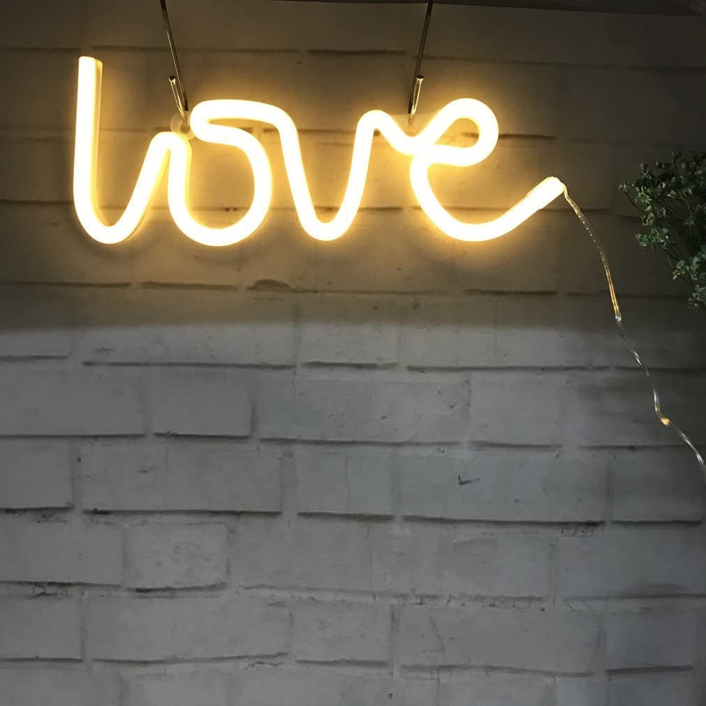 Neon Love warm white Signs Light LED Love Art Dorm Decor Etsy