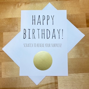 Birthday card Scratch Off | Birthday present | Birthday Party | surprise birthday