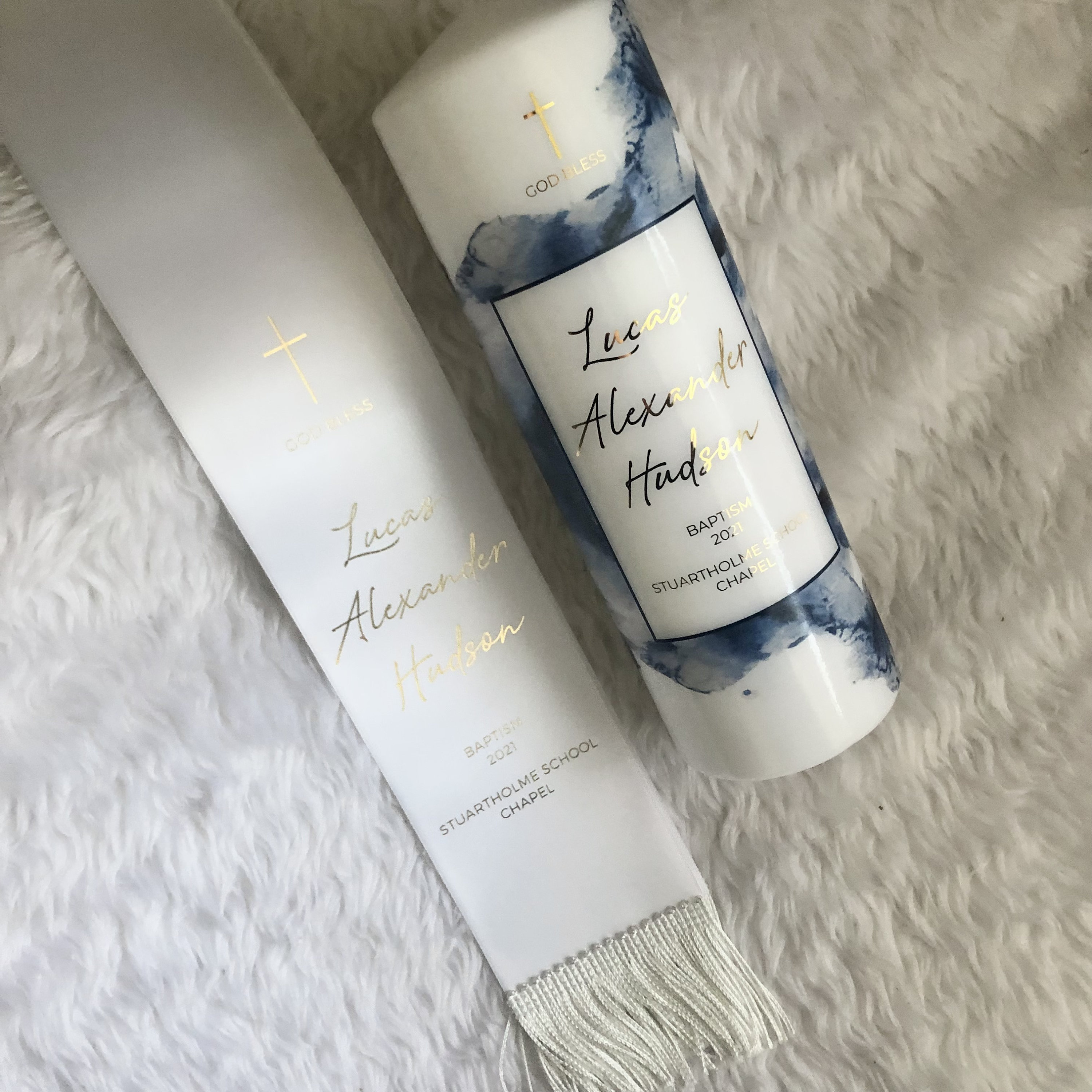 Custom Baptism Stole Candle & Keepsake Box Set / Christening Etsy