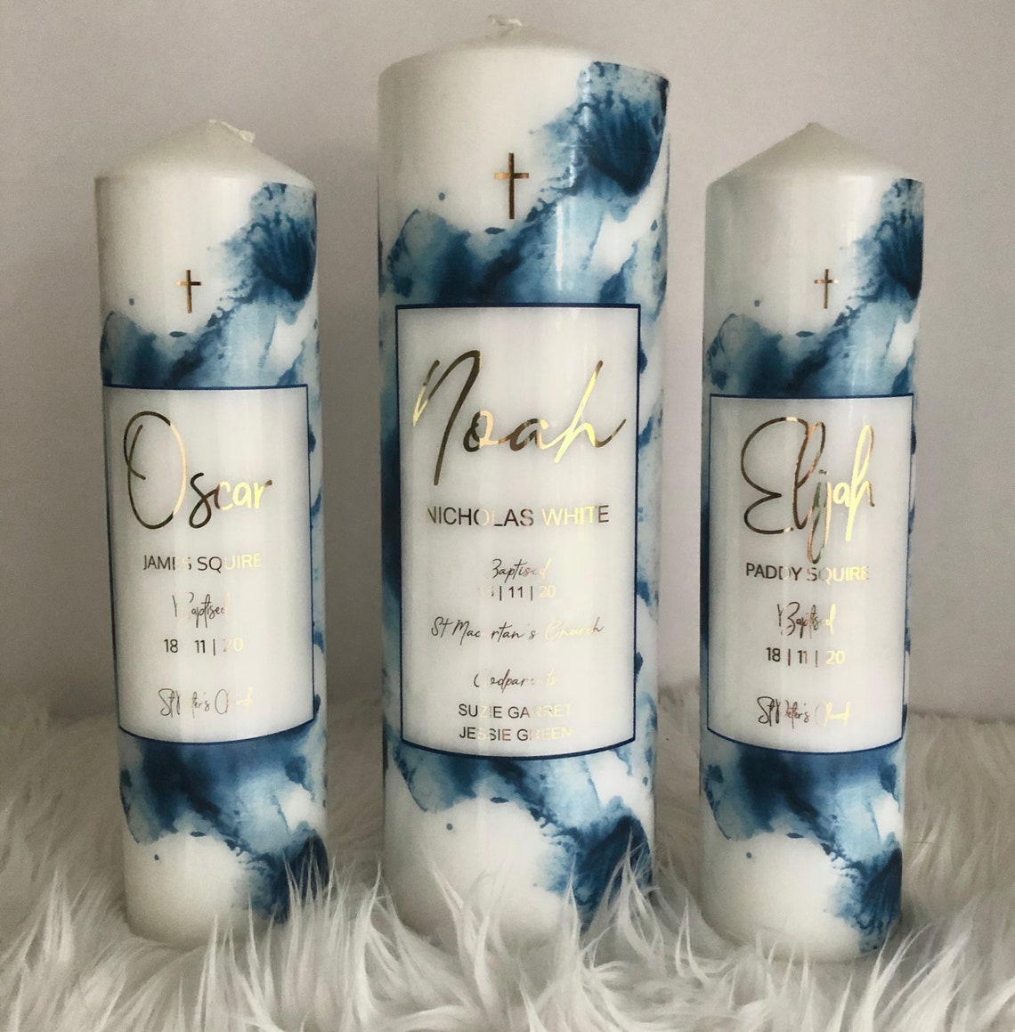 Custom Baptism Stole & Candle / Christening Stole Candle Set Etsy