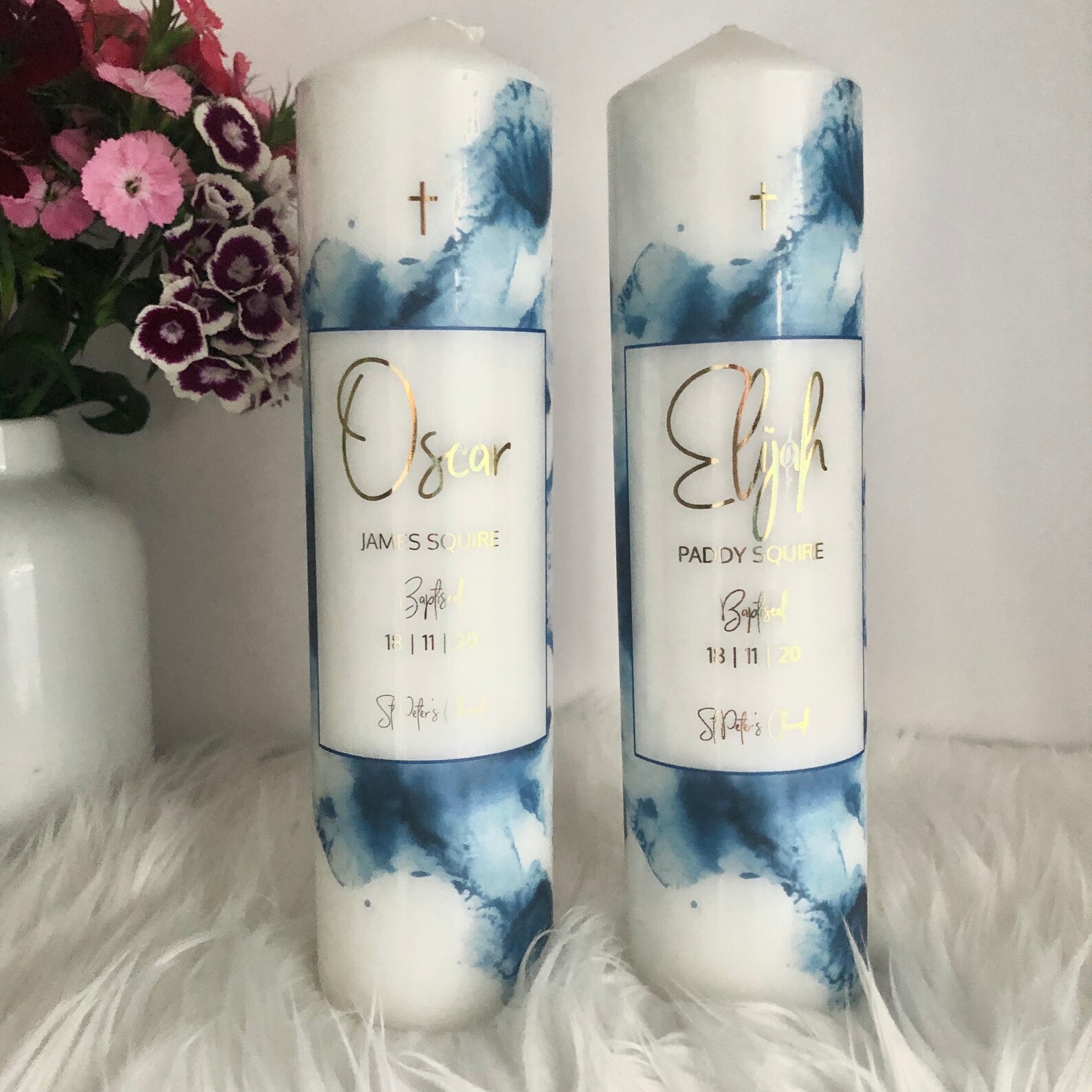 Custom Baptism Stole & Candle / Christening Stole Candle Set Etsy