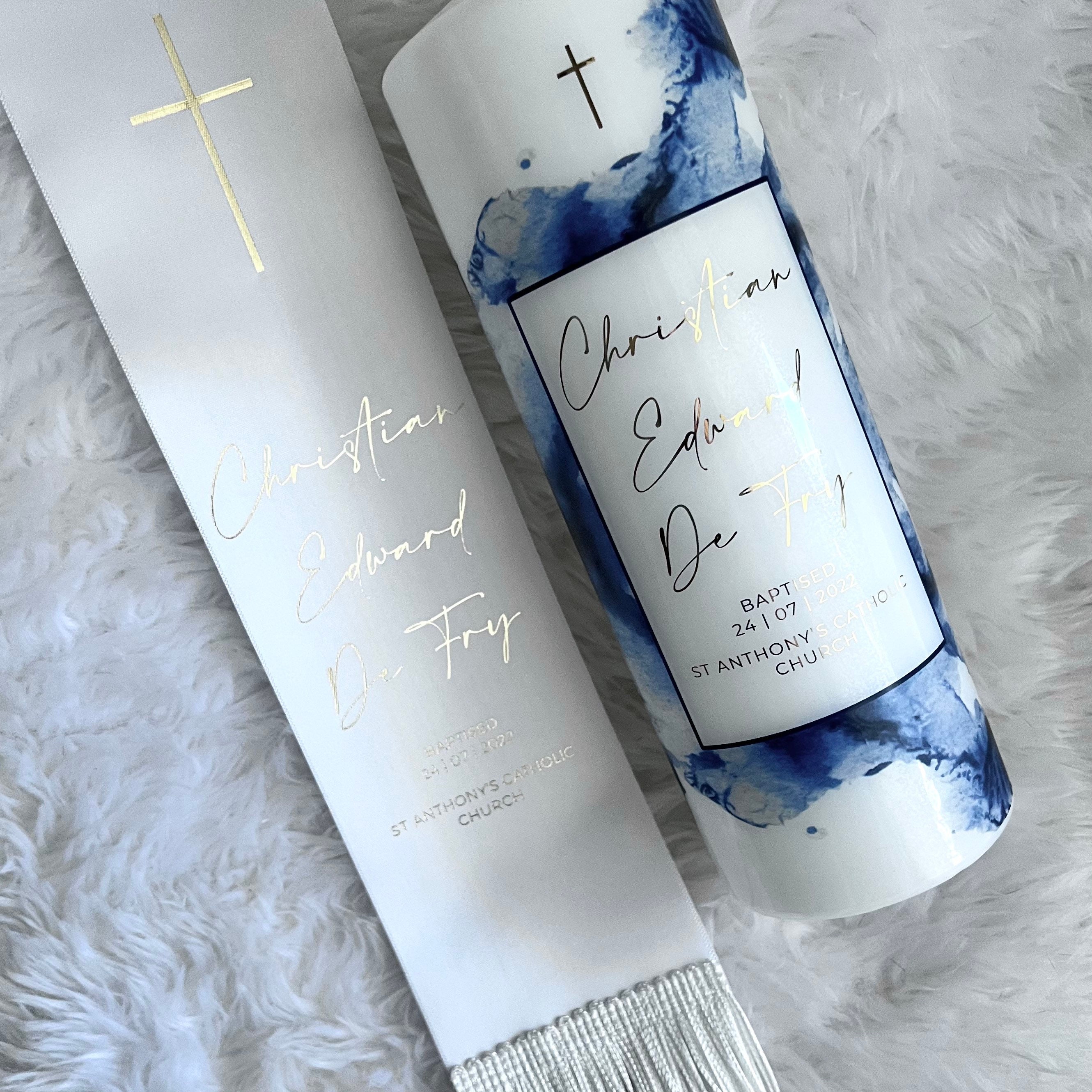 Custom Baptism Stole & Candle / Christening Stole Candle Set Etsy