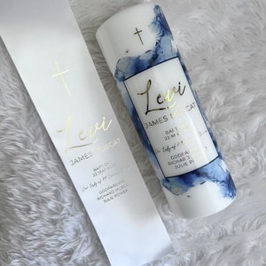 Custom Baptism Stole & Candle / Christening Stole + Candle Set Christening Stole Personalised