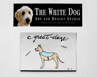 Great Dane magnet, Great Dane painting, watercolor dog magnet, dog lover gift, dog memorial gift, pet lover gift, animal lover gift