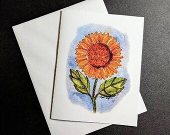 Sunflower watercolor print notecards, blank greeting cards, floral prints, Mother’s Day cards, stationery cards, greeting cards