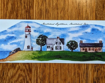 Marblehead Ohio Lighthouse PRINT, blank greeting cards, bookmarks, Ohio lighthouses, Great Lakes Lighthouses, Lighthouse art