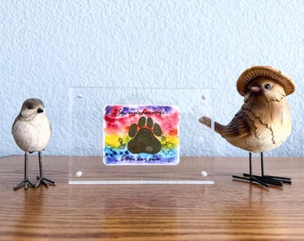 Original Rainbow Bridge Pet Loss Painting, Optional Magnet