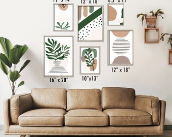 Set of 6 Digital Boho Wall Print Art