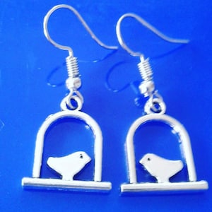 Perched Bird Earrings Handmade with (.925) Sterling Silver Hooks, Bird Jewelry, Bird Watcher Gifts, Bird Gifts, Bird Watcher Jewelry