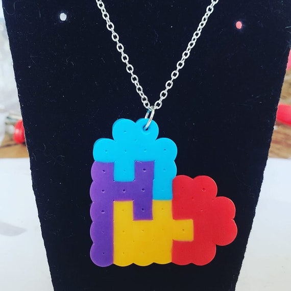 Autism Awareness Puzzle Pieces Resin Charm and Necklace – Autism Awareness  America