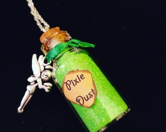 Collar de polvo de hadas hecho a mano, adorno de polvo de hadas o llavero de polvo de hadas, regalo de hadas, llavero de hadas, adorno de hadas, collar de hadas