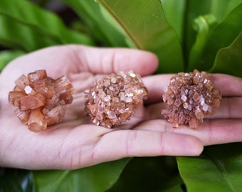 Orange Aragonite Clusters, Small "Sputnik" Natural Raw Burst Crystal Mineral Healing Stone Create Light Support Connect Mother Earth