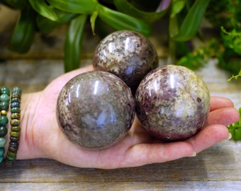 Small Rubellite Spheres, Pink Tourmaline Sphere, Red Tourmaline Sphere, Heart Chakra Crystal, Root Chakra Crystal, Protection