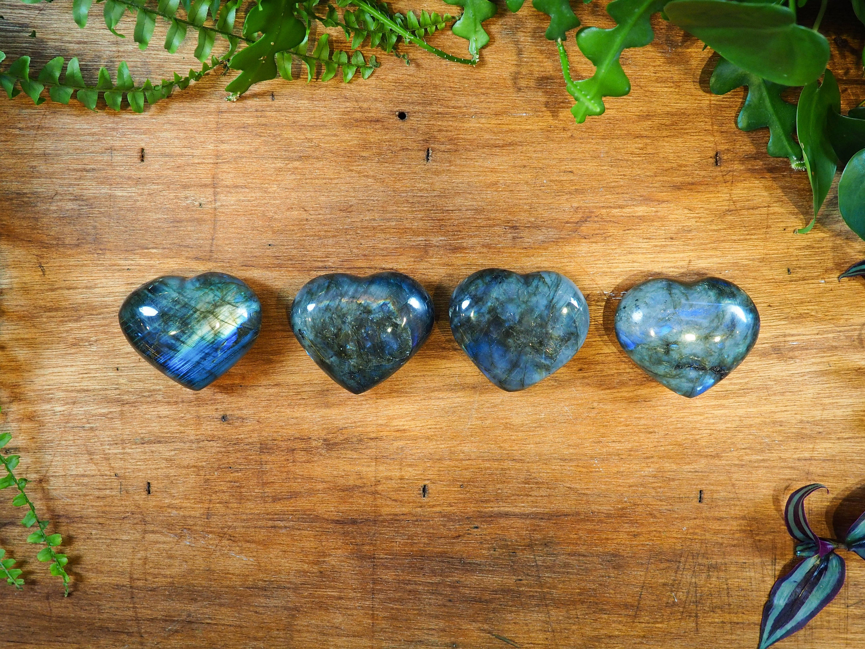 Beautiful Labradorite Heart Stones, Smooth Worry Stones, Pocket Crystal, Polished Massage Rock, Aurora Borealis, Gift for Crystal Lover