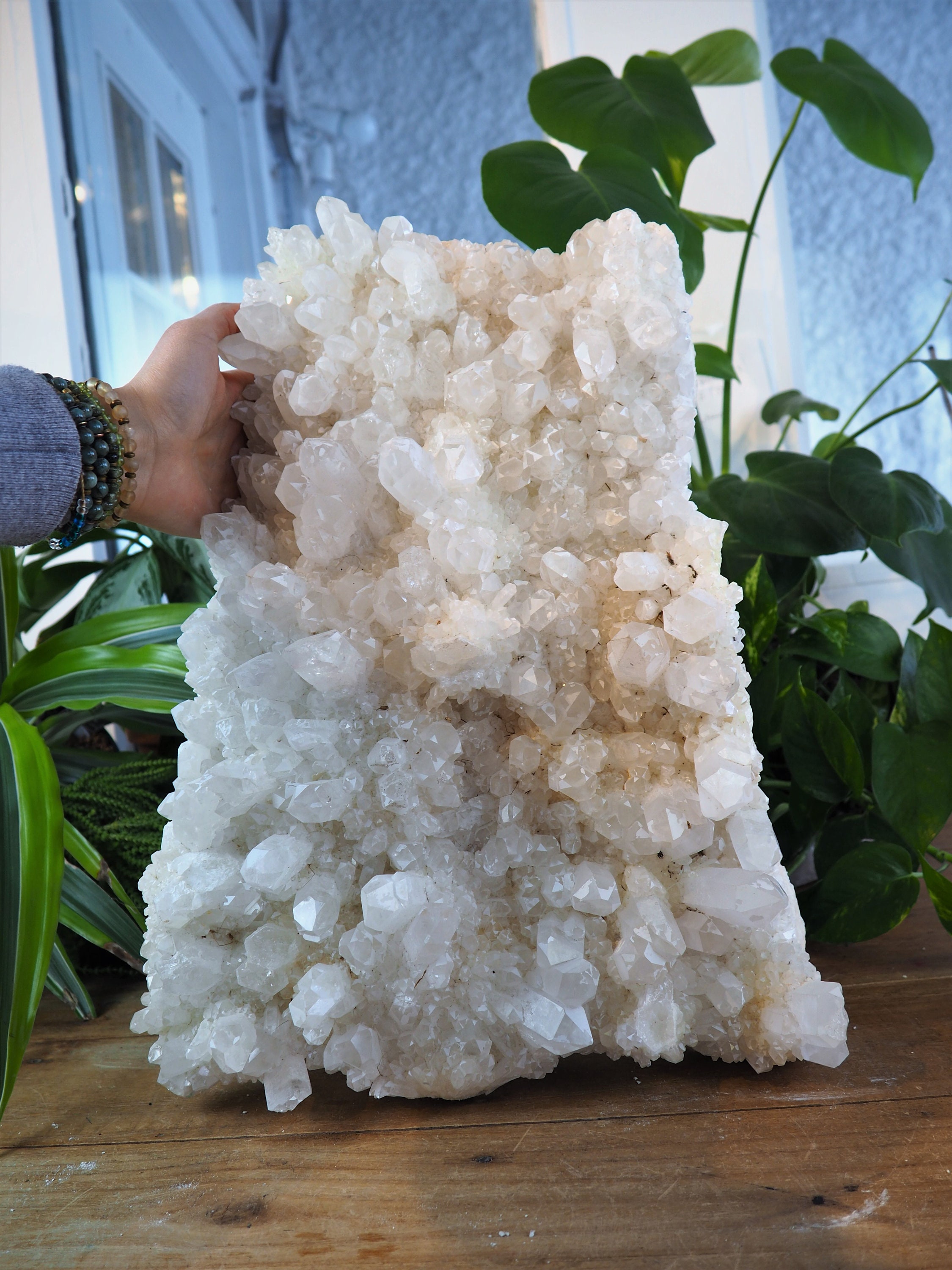 Giant Snowy Quartz Cluster Statement Piece Display Natural Etsy UK