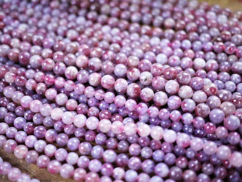 5mm 6mm 7mm 8mm Drilled Jewelry Supply Red Rubellite Anxiety Pink Tourmaline Round Beads Healing Crystal Stone DIY Bracelet Necklace