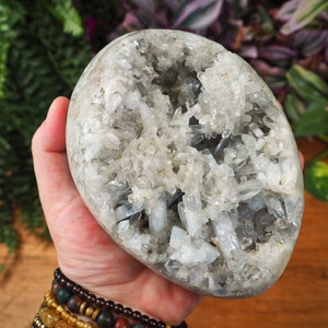 Sparkly Blue Celestite Egg, Double Sided Crystal Geode, Higher Crown Chakra Crystal, High Vibration Crystal, Crystal for Good Fortune