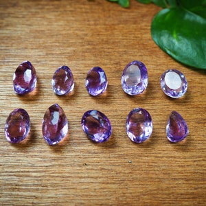 GROUP of Amethyst Cabochons, Purple Energy Healing Crystal Stone Cabs Jewelry Making Wire Wrap Gem Unique Stunning Beautiful
