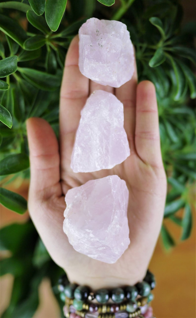 Small Raw Rose Quartz Chunks Natural Rose Quartz Raw Rose Etsy