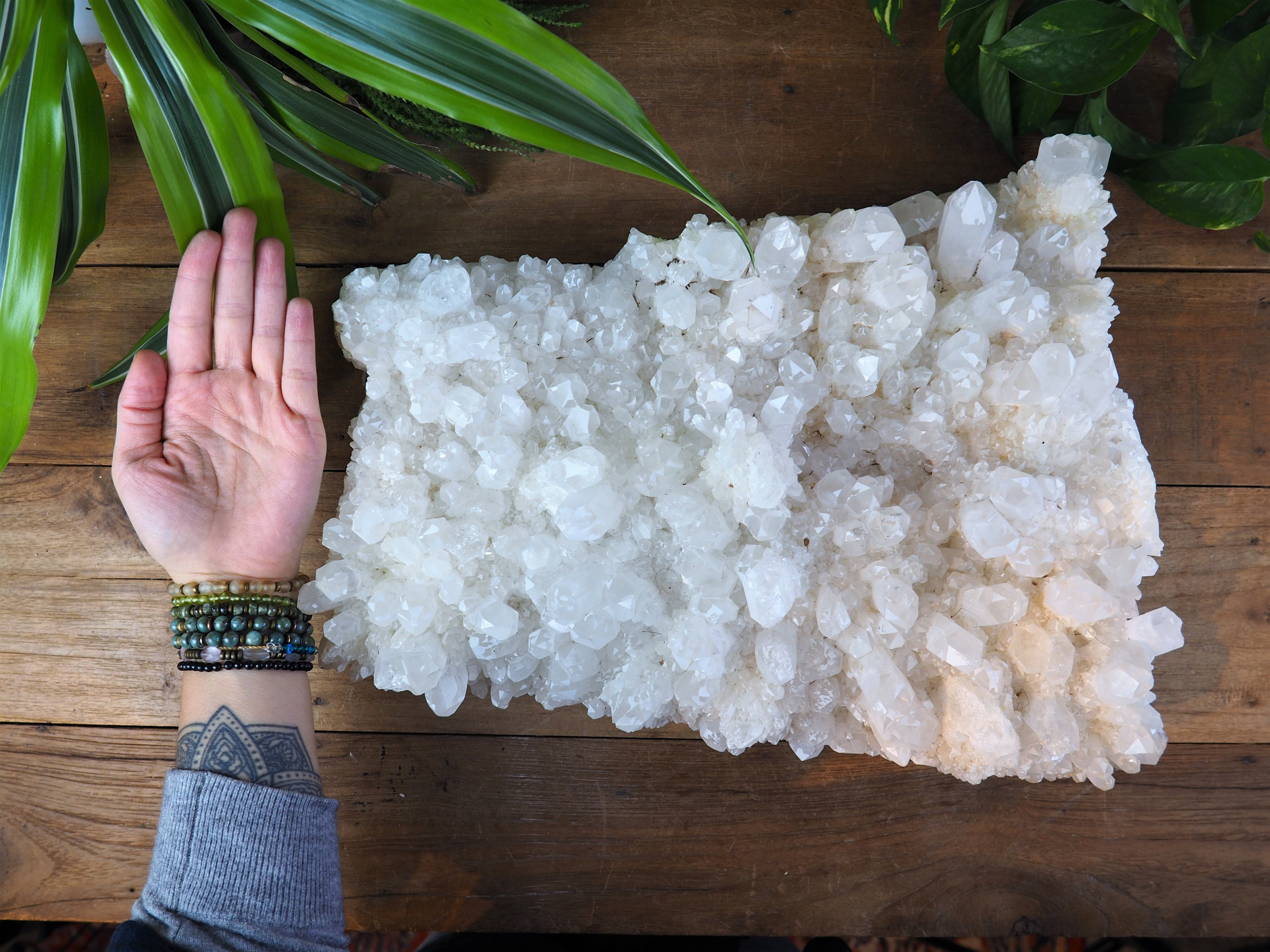 Giant Snowy Quartz Cluster Statement Piece Display Natural Etsy UK