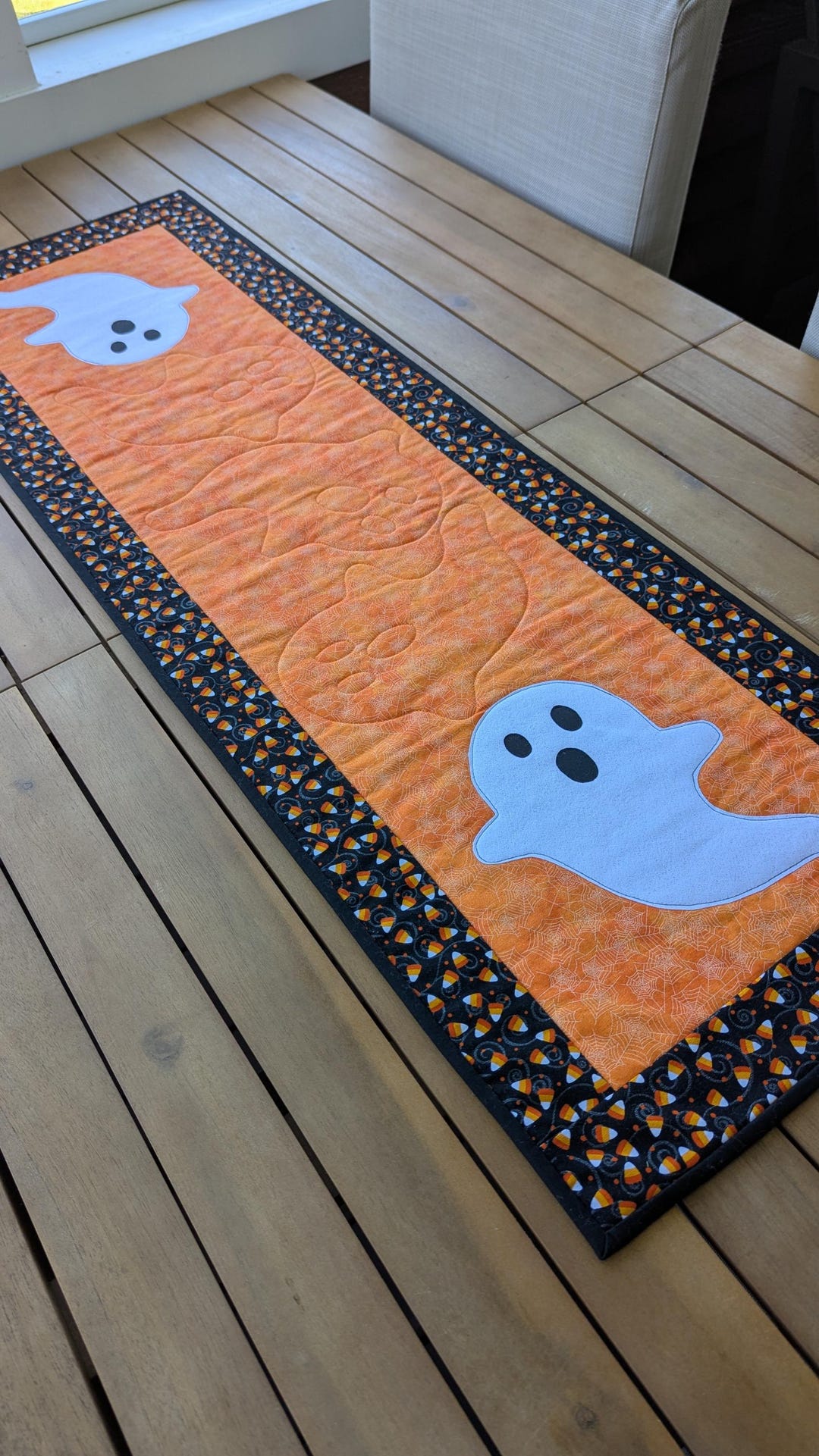 Ghost Table Runner Quilt Pattern | Halloween Applique Sewing ...