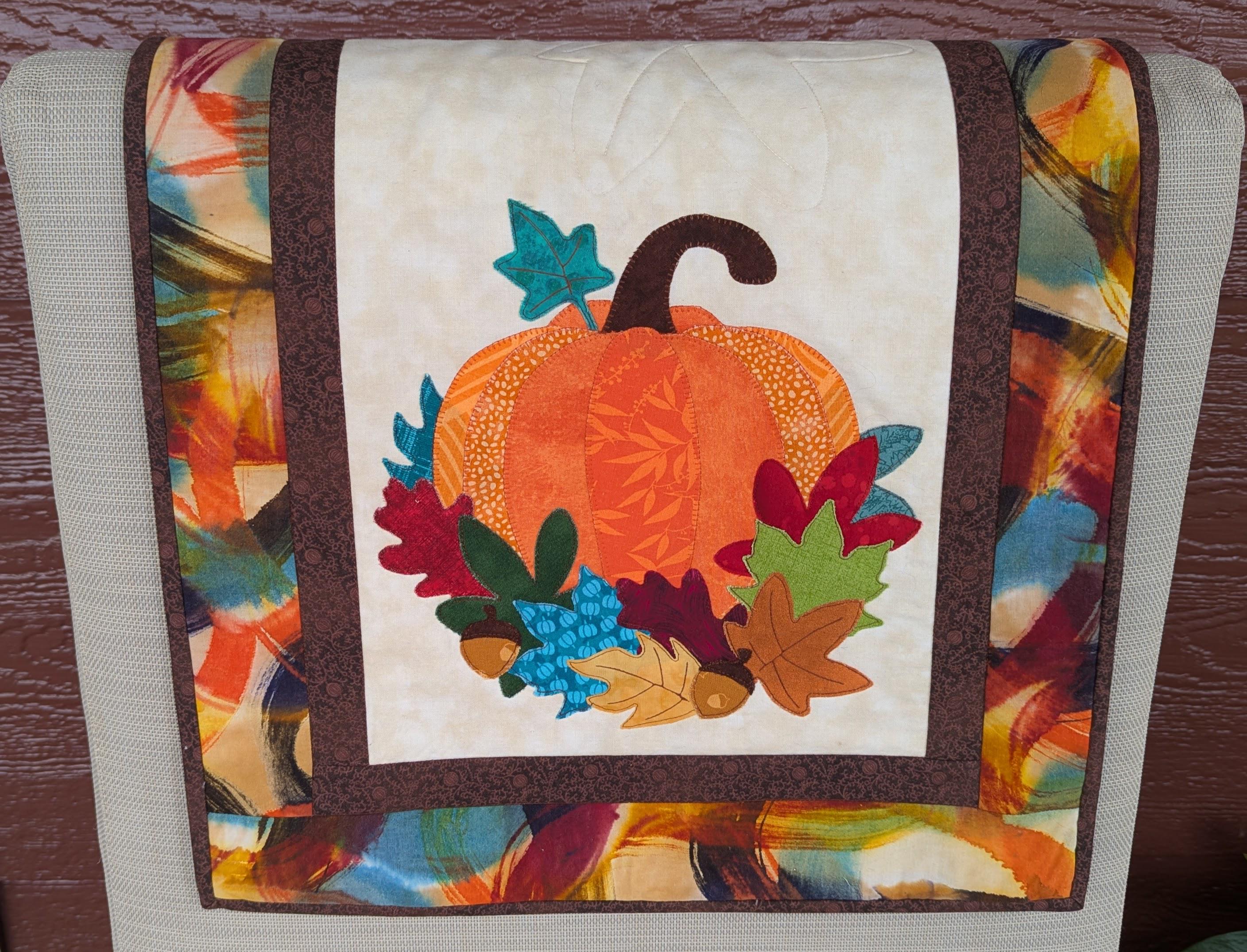 Fall Pumpkin Table Runner Quilt Pattern | Autumn Applique Sewing ...