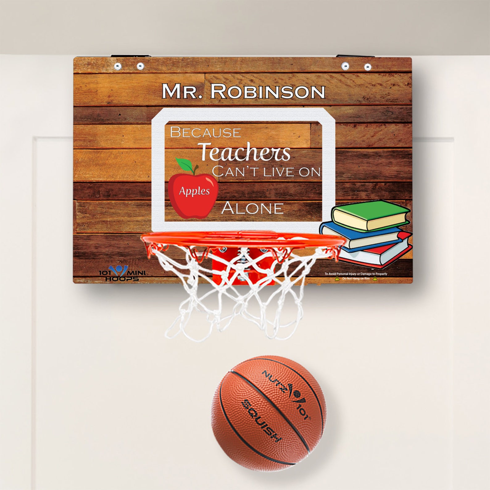 Teacher Gift Customized Classic Wood Imaged Mini Basketball Etsy