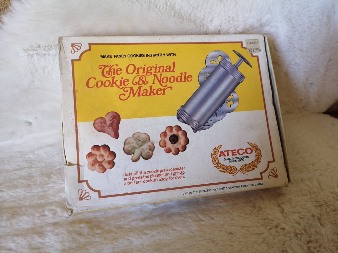 1960s ATECO Original Cookie and Noodle Maker, With Box, and Inserts