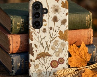 Gepresste Herbst Botanische Handyhülle | Vintage Cottagecore Getrocknete Wildblumen Herbst | iPhone 17 16 15 14 13 12 11 Samsung S26 S25 S24 S23 Pixel