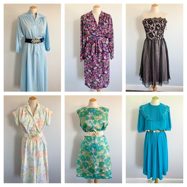 Wholesale Vintage Dresses, Resellers Lot of Vintage Dress, Bulk Lot of Vintage Dresses, Bundle of Vintage Dresses, 60s 70s 80s 90s Fashion