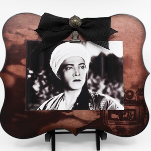 Photo Clip Board Frame Featuring an Old Fashioned Typo Graph Machine, Red and Black 9x11 Steampunk Frame, Display For Funky Cosplay Photo