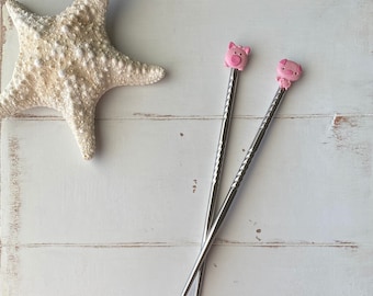 Chopsticks Pig Piggy, Unique Gift for Pig Lover, Sustainable Eco-friendly Hostess Housewarming Gift, Custom Party Shower Favor