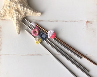 Baking Reusable Straws Stainless Steel Metal, Unique Gift for Baker Chef, Sustainable Eco-Friendly Gift, Spatula Cakes Shower Party Favor