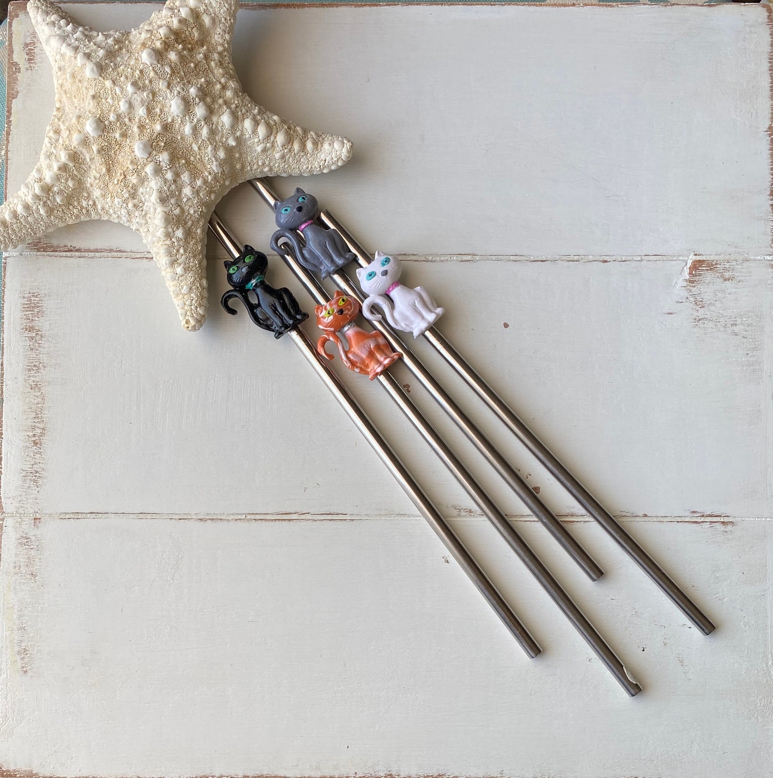 Cat Reusable Straws Stainless Steel Metal Unique Gift for Cat Etsy UK