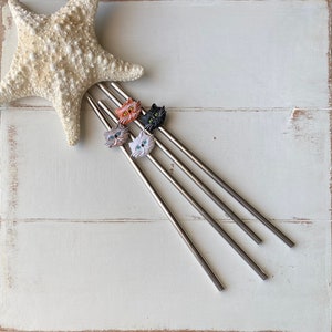 Cat Face Reusable Straws Stainless Steel Metal, Unique Gift for Cat Lover Cat Mom Dad, Sustainable Eco-Friendly Custom Shower Party Favor