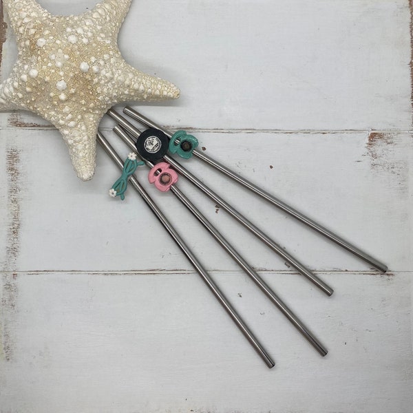 Retro Reusable Straw Stainless Steel Metal, Unique Gift for Music Album Vinyl Lover, Sustainable Eco-friendly Theme 80's Birthday Party