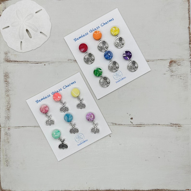 Tennis Wine Charms