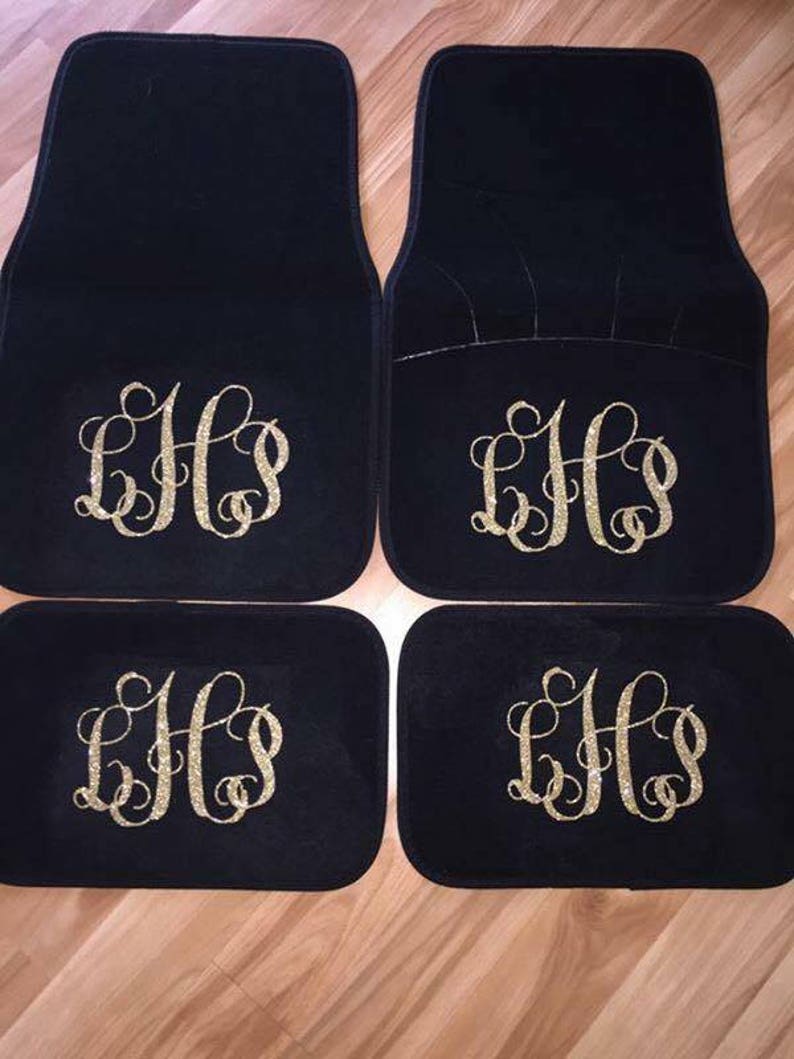 Glitter Floor Mats Monogrammed Mats Car Floor Mats Floor Etsy