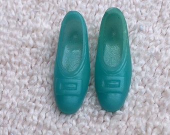 turquoise and red shoes