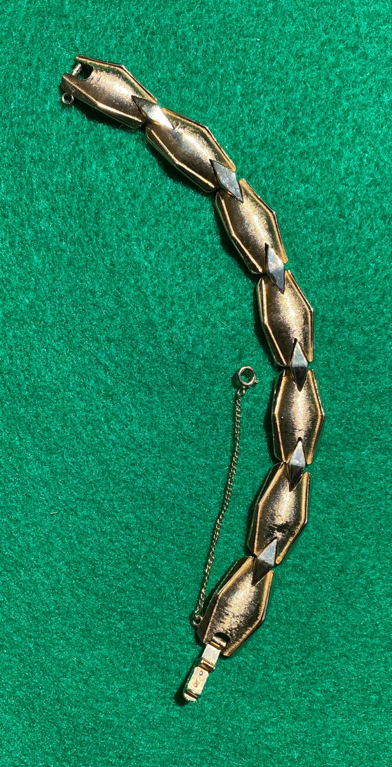 Trifari Crown Interlocking Geometric Bracelet Gol… - image 3